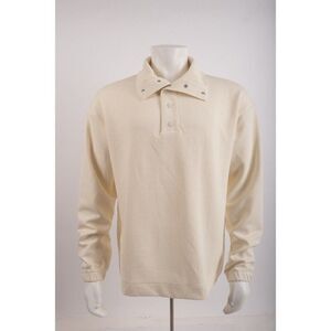 Zara Mens Polo 1/4 Snap Sweatshirt Ivory M Medium 0761/336 NWD